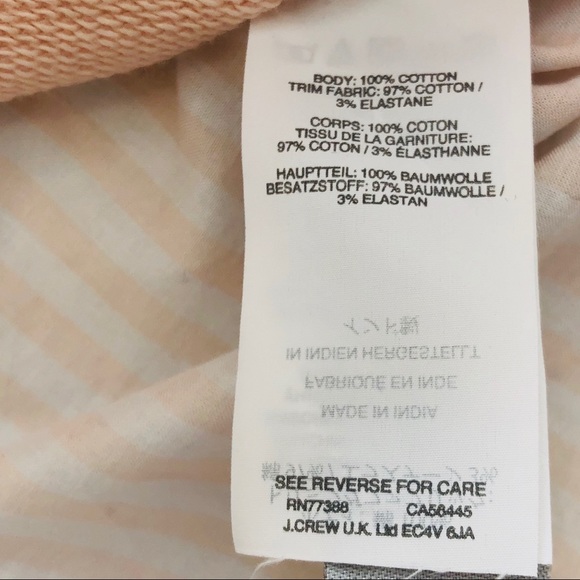 J. Crew Tie Back Sweatshirt Light Pink and White - Picture 7 of 8